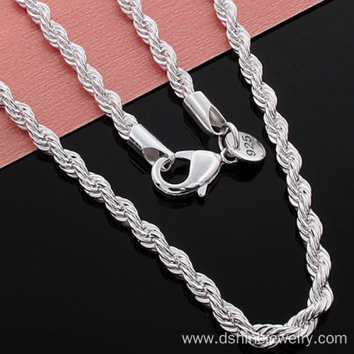 Twisted Stainless Steel Chain Necklace Men Chain Necklace